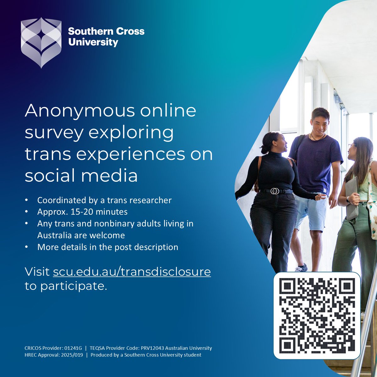 Dr Desirée Kozlowski (@pleasure_lab) on Twitter photo Trans and nonbinary folk, we're keen to hear about your experiences on social media.
Conducted by a trans researcher <a href="/SCU_Australia/">Southern Cross University</a>, anonymous and online.
Please distribute among your contacts.
Thank you! 🏳️⚧️
scuau.qualtrics.com/jfe/form/SV_bl… Trans and nonbinary folk, we're keen to hear about your experiences on social media.
Conducted by a trans researcher <a href="/SCU_Australia/">Southern Cross University</a>, anonymous and online.
Please distribute among your contacts.
Thank you! 🏳️⚧️
scuau.qualtrics.com/jfe/form/SV_bl…