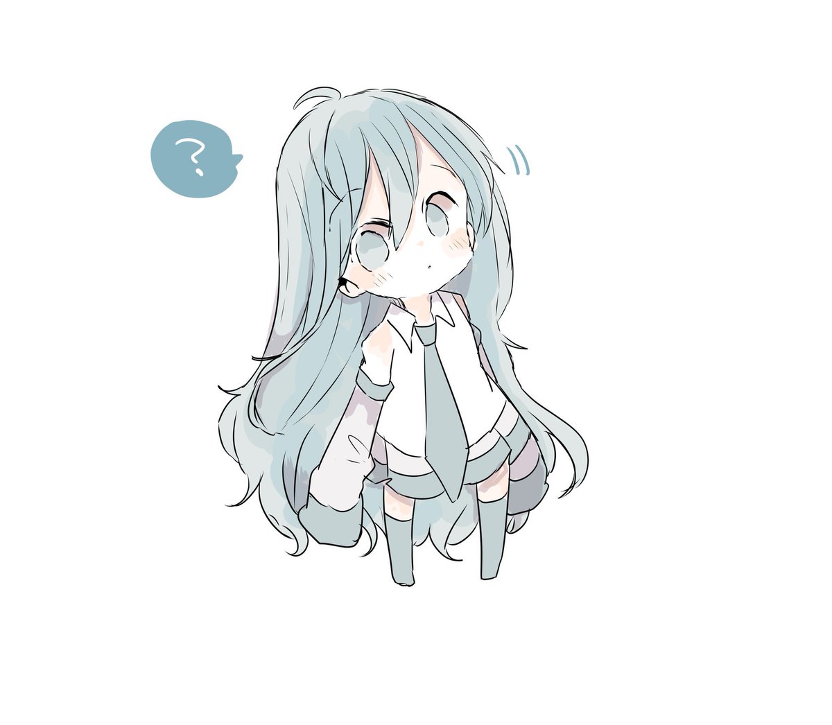 初音ミク 「髪下ろしミクちゃ 」|sakiのイラスト