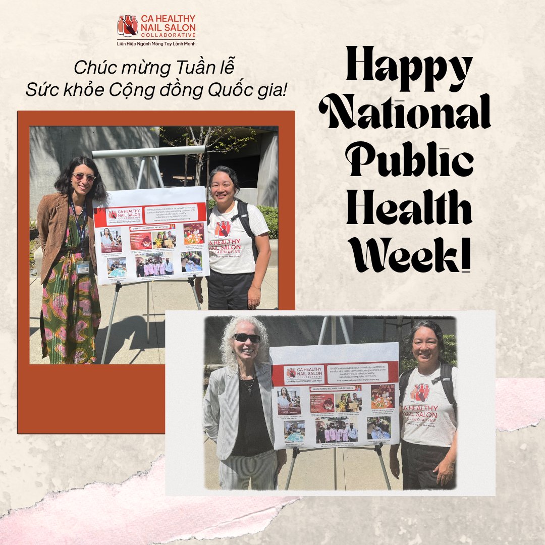 CA Healthy Nail Salon Collaborative (@ca_hnsc) on Twitter photo Happy National Public Health Week! <a href="/lapublichealth/">LA Public Health</a> has officially launched its new Office of Worker Health and Safety. CHNSC joined other organizations to showcase the public health and safety work we provide in-language for the nail salon community. Happy National Public Health Week! <a href="/lapublichealth/">LA Public Health</a> has officially launched its new Office of Worker Health and Safety. CHNSC joined other organizations to showcase the public health and safety work we provide in-language for the nail salon community.