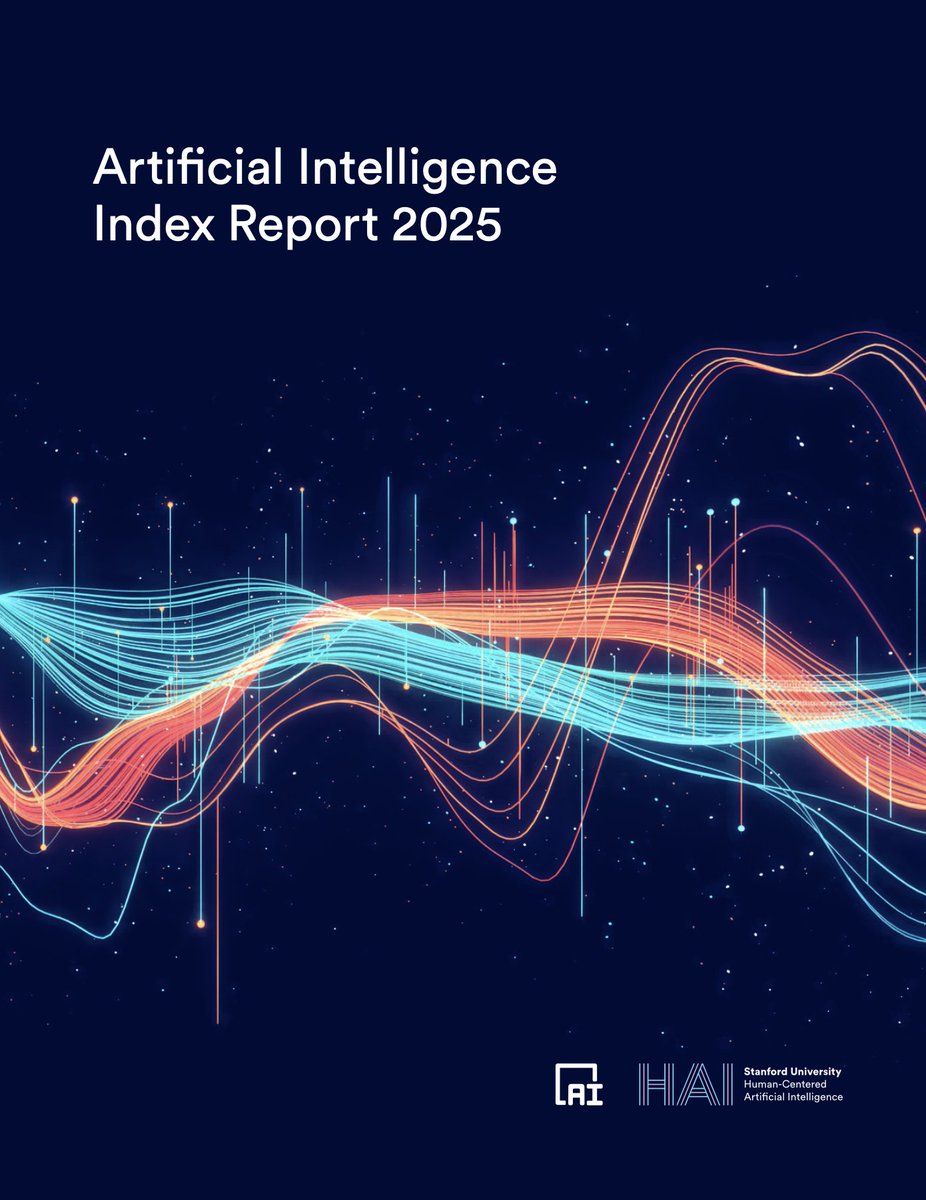 🚨 BREAKING: Stanford HAI's 456-page AI Index Report 2025 is out, and you can't miss it! Top takeaways:

1. AI performance on demanding benchmarks continues to improve.

2. AI is increasingly embedded in everyday life.

3. Business is all in on AI, fueling record investment and