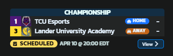 landeresports's tweet photo. What a weekend and year for Lander Esports!

- Valorant finishes 2nd in the PBC Champions Division LAN
- Rocket League qualifies for the NECC championship match vs. TCU after a 4-3 win over South Carolina.

This will be Lander's 5th conference championship appearance this year! https://t.co/tbc0pCdmpa