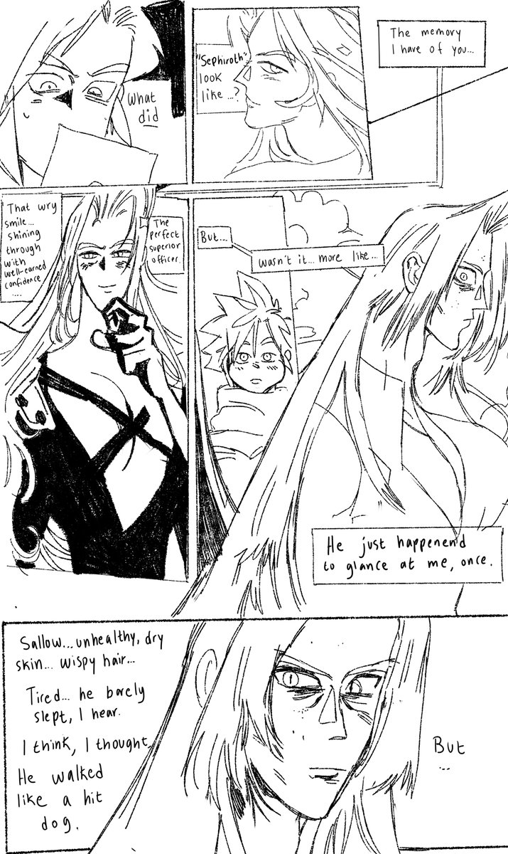 solidsnakeluvr's tweet photo. some thoughts on clouds kind of distorted view of sephiroth or whateva and how it shapes how sephiroth looks and acts as his ghost self https://t.co/GFs5AsBDGW