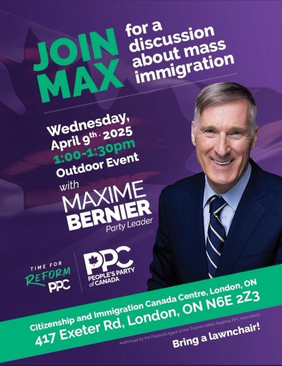 MarcScottEmery's tweet photo. Max is in my hometown London, Ontario on Wednesday afternoon speaking on the issue no other party wants to talk about.
Whatβs with all the foreigners taking up our facilities, jobs, housing, health care, schools? Itβs hurting Canadians but only Max speaks about it this election. https://t.co/v02lvIr7jA