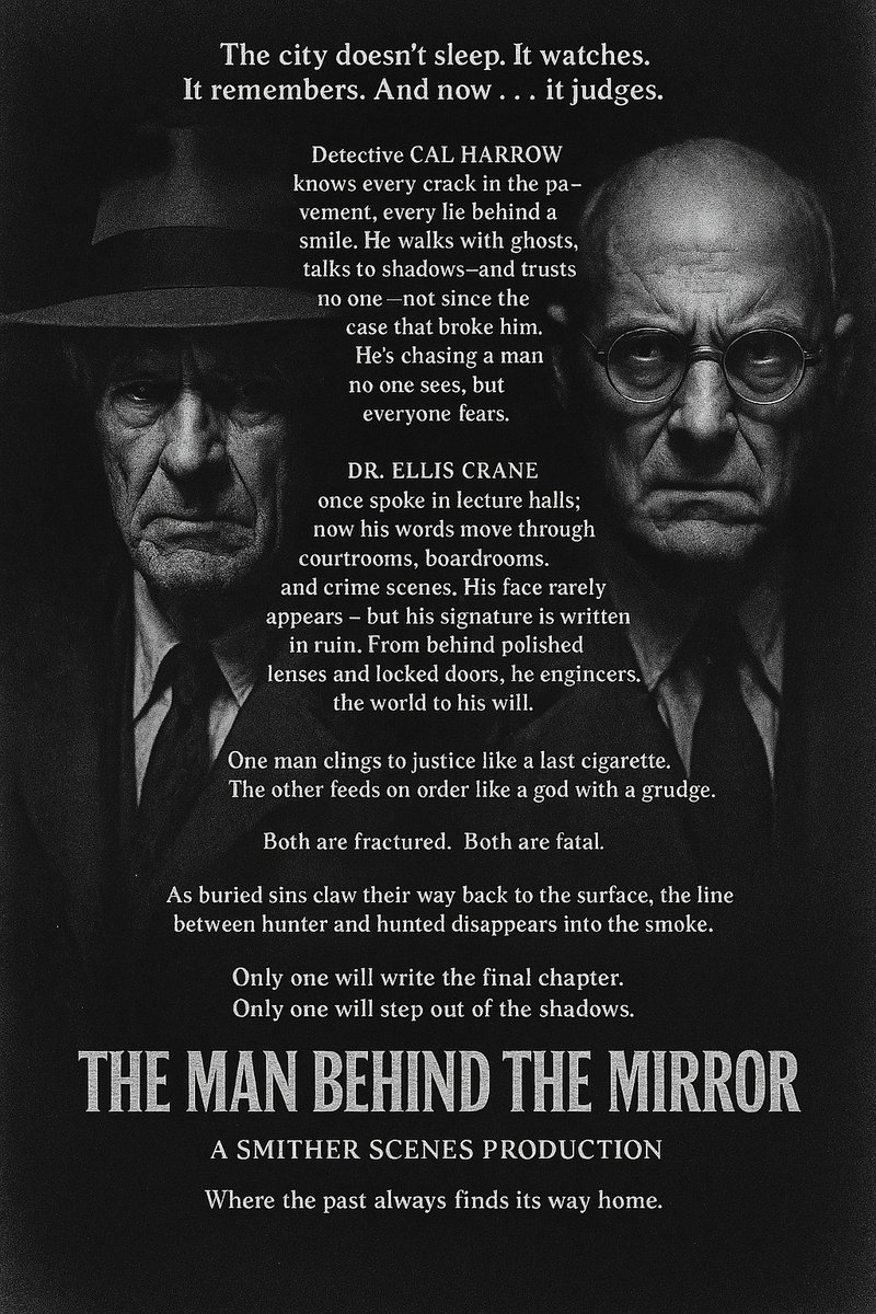 A #SmitherScenes noir — where shadows don’t lie, but men do.
#NoirCinema #ModernNoir #Thriller #IndieFilm #SmitherScenes #TheManBehindTheMirror #NoirRevival