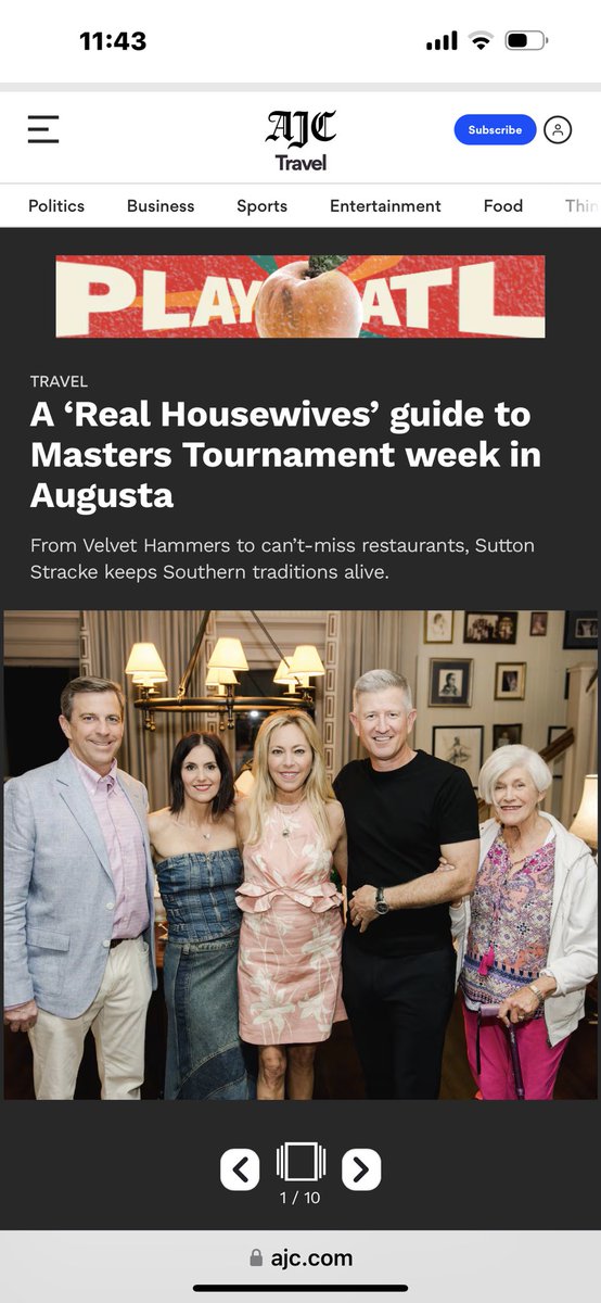 SuttonStracke (@suttonbstracke) on Twitter photo Heading home to Augusta! And just in time for this great piece in the Atlanta Journal Constitution by Avery Newmark. Thank for capturing our beautiful week so perfectly! ⛳️💚😽 Heading home to Augusta! And just in time for this great piece in the Atlanta Journal Constitution by Avery Newmark. Thank for capturing our beautiful week so perfectly! ⛳️💚😽