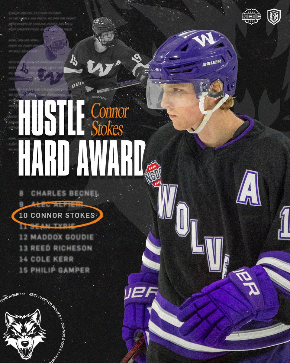 🏆 The Wolves coaching staff has named Connor Stokes the recipient of this season’s Hustle Hard Award! 📰 westchesterwolves.com/2025/04/07/wol…

🚨 Hockey ID Camp: April 25-27, 2025 🚨
📍 PNY North Sports Arena | Open to 2005-2010 birth years
🔗 Register now: asmhockeygroup.com/post/asm-hocke…