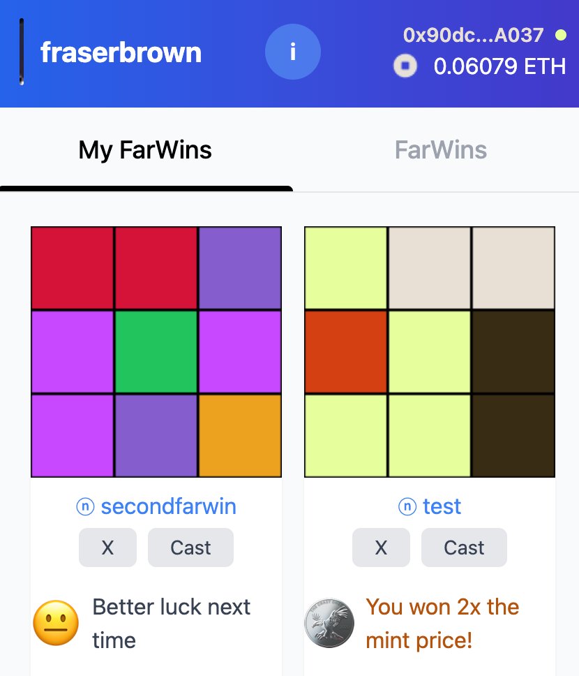Nice progress last week. It is a pleasure to build on <a href="/farcaster_xyz/">Farcaster</a>