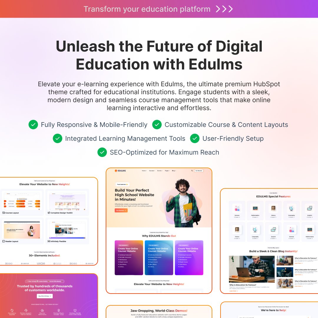 LlcNidish's tweet image. Build powerful e-learning websites with Edulms your all-in-one HubSpot theme for digital education success!

Explore theme now: hubs.ly/Q03gg1dN0

#Edulms #HubSpotTheme #EdTech #OnlineLearning #LMS #DigitalEducation #Nidish #HubSpotCMS