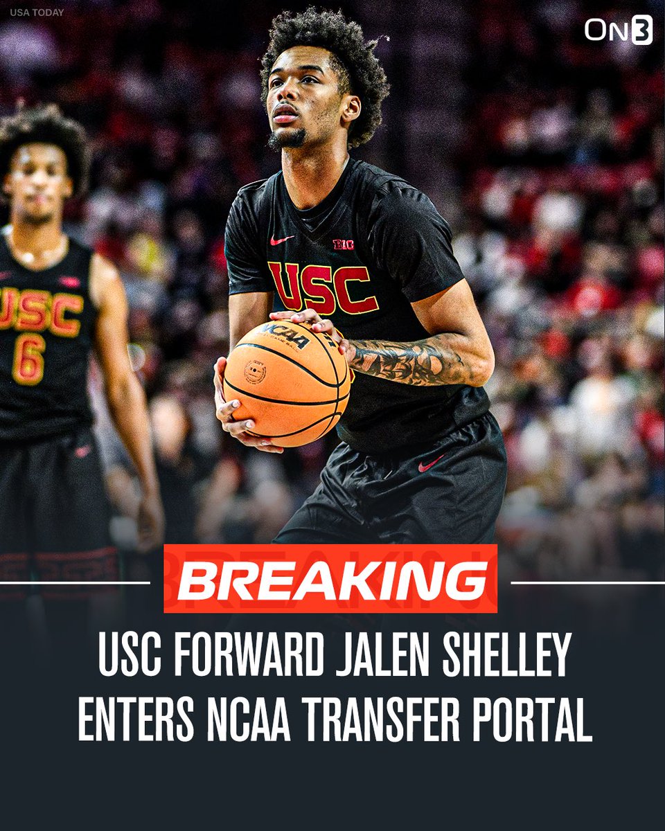NEW: USC forward Jalen Shelley has entered the NCAA Transfer Portal, <a href="/PeteNakos_/">Pete Nakos</a> reports.

Shelley was a top 70 recruit in the 2024 class.

on3.com/college/usc-tr…