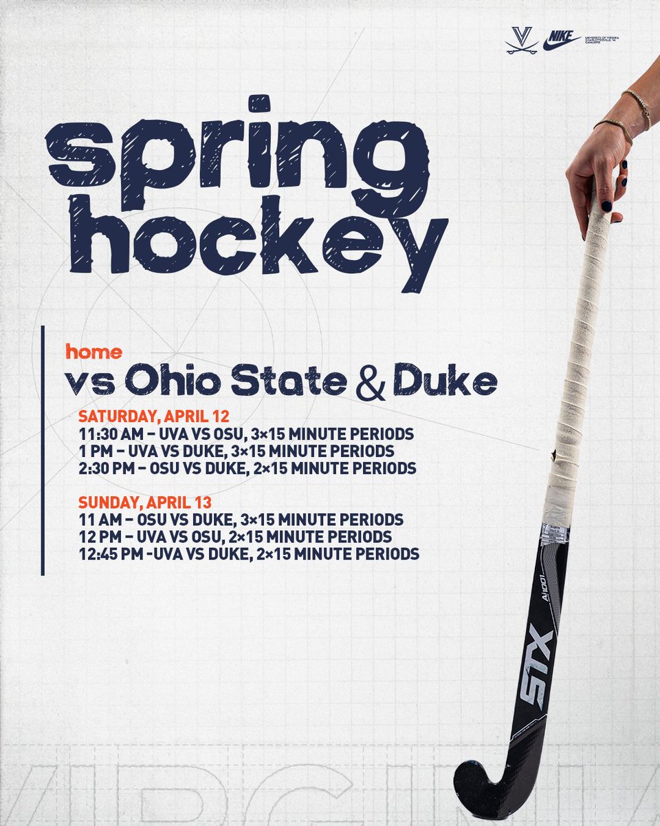 WE'RE HOME!!!!  
We close out the spring scrimmages this weekend with Ohio State and Duke coming to town. The scrimmages are FREE and open to the public so come out to Turf Field and cheer on the Hoos!!  🔗virginiasports.com/news/2025/04/0…