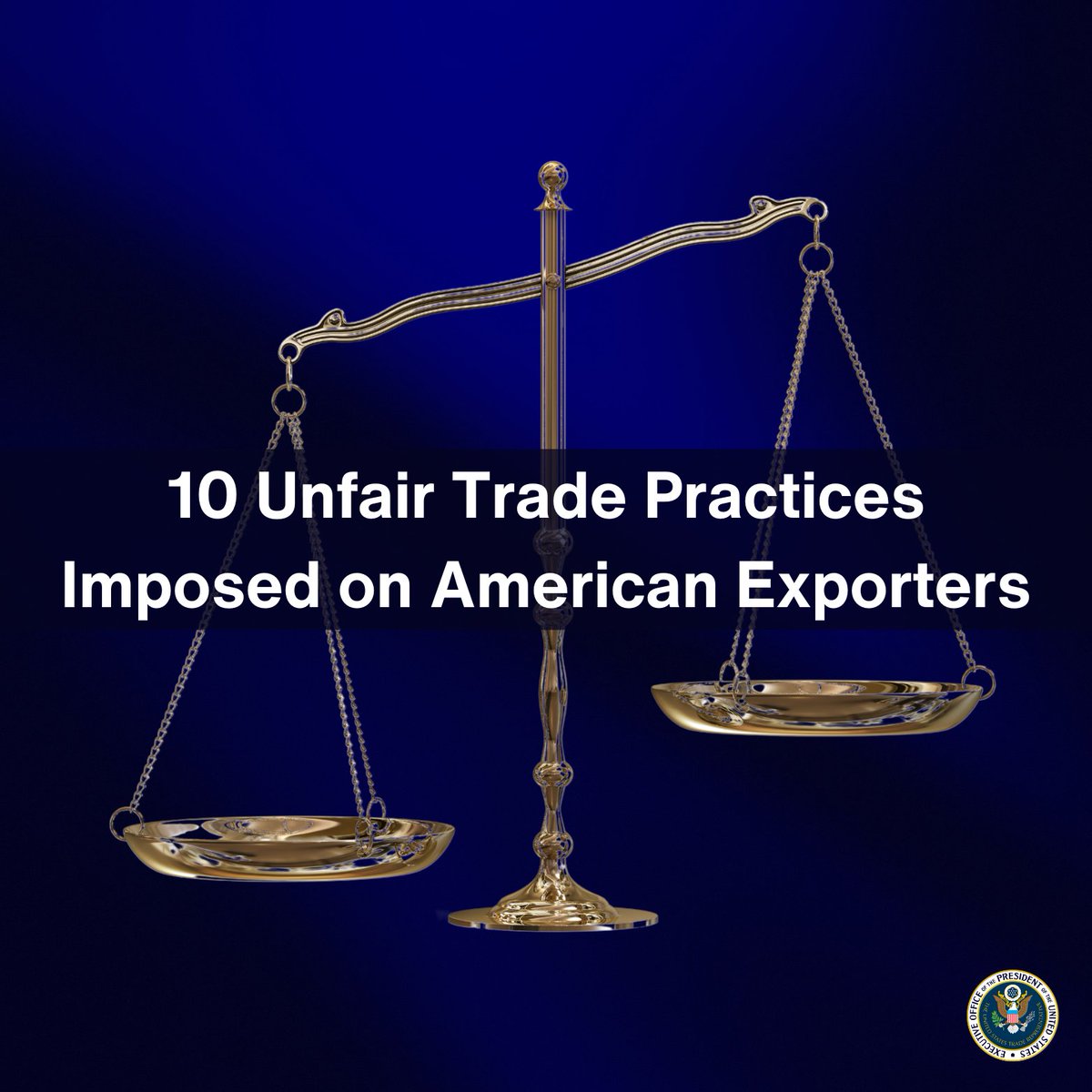 United States Trade Representative (@ustraderep) on Twitter photo In honor of <a href="/POTUS/">President Donald J. Trump</a>' historic trade action, USTR is spotlighting another 10 unfair trade practices faced by American exporters.
1/10: Over 100,000 Chinese-made American flags are sold every month on just one e-commerce platform alone, resulting in $2 million in lost sales for In honor of <a href="/POTUS/">President Donald J. Trump</a>' historic trade action, USTR is spotlighting another 10 unfair trade practices faced by American exporters.
1/10: Over 100,000 Chinese-made American flags are sold every month on just one e-commerce platform alone, resulting in $2 million in lost sales for