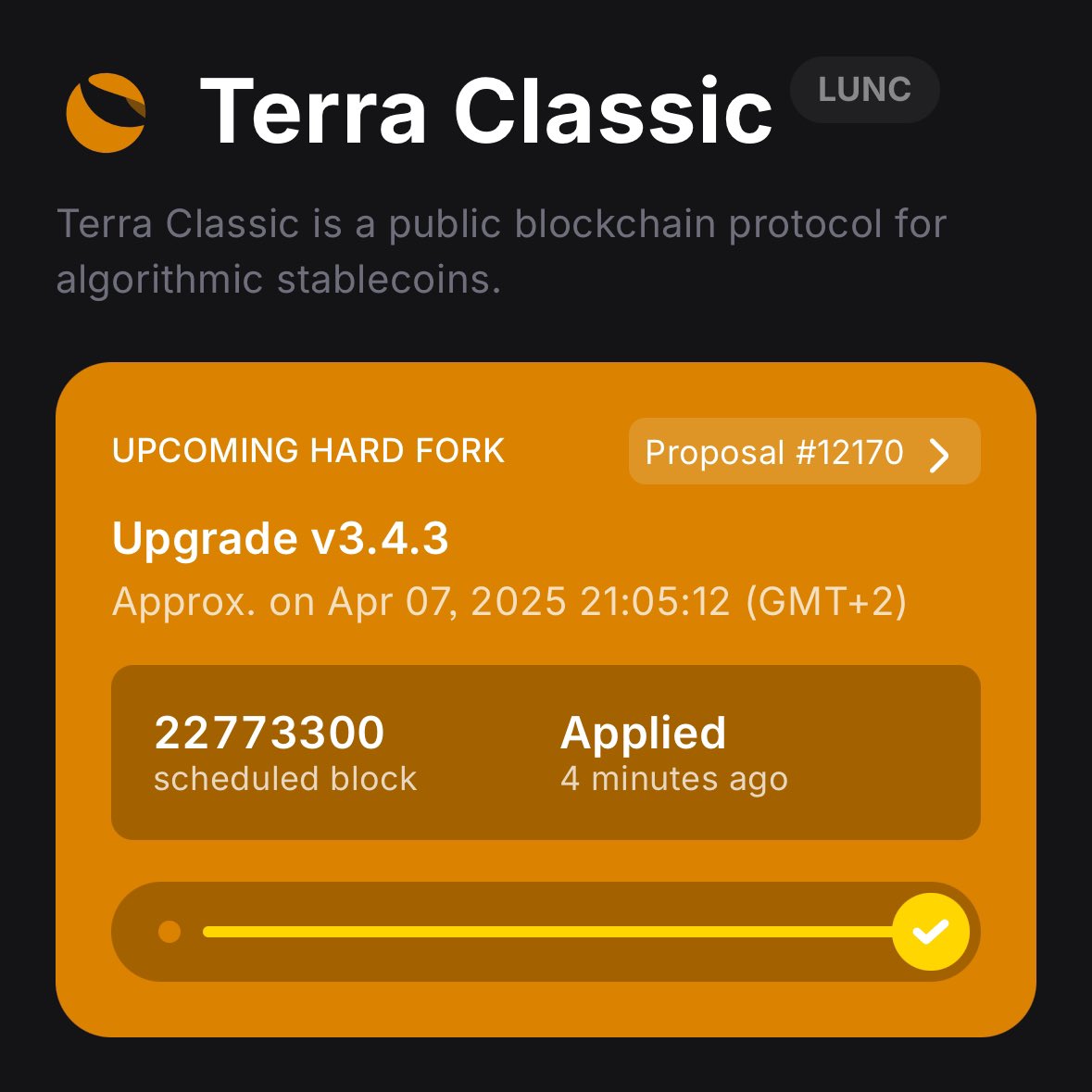 Dear #LunaClassic community,

We have successfully upgraded our #LUNC validator Luna Classic Node to version 3.4.3

Thank you for your support