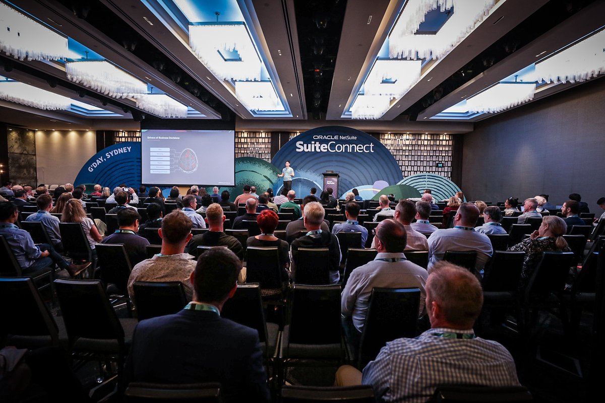 NetSuite's tweet image. Hooroo, Sydney! 🇦🇺 At #SuiteConnect, our founder and EVP Evan Goldberg and SVP of Technology and AI Brian Chess were joined by VP and GM of ANZ Scott Wiltshire as they rolled out exciting #AI innovations for our ANZ customers. social.ora.cl/6012FoI0p