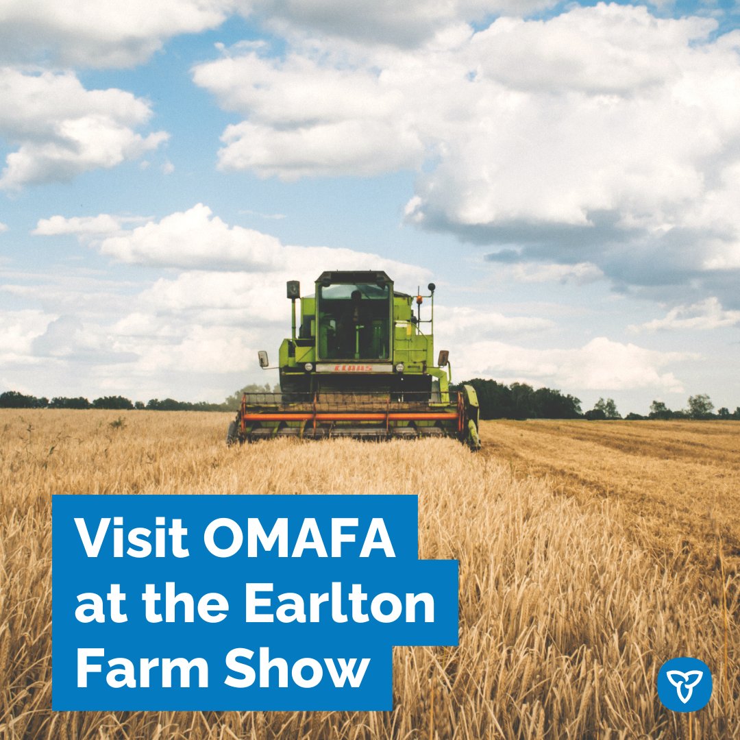 Attending the <a href="/EarltonFarmShow/">Earlton Farm Show</a> April 11 &amp; 12 at the Rosaire &amp; Wilfred Paiement Center in Earlton?
Come by the OMAFA booth and speak to our staff. Get info on #agriculture resources and programs!
facebook.com/Earltonfarmsho…
#OntAg #NorthernAg