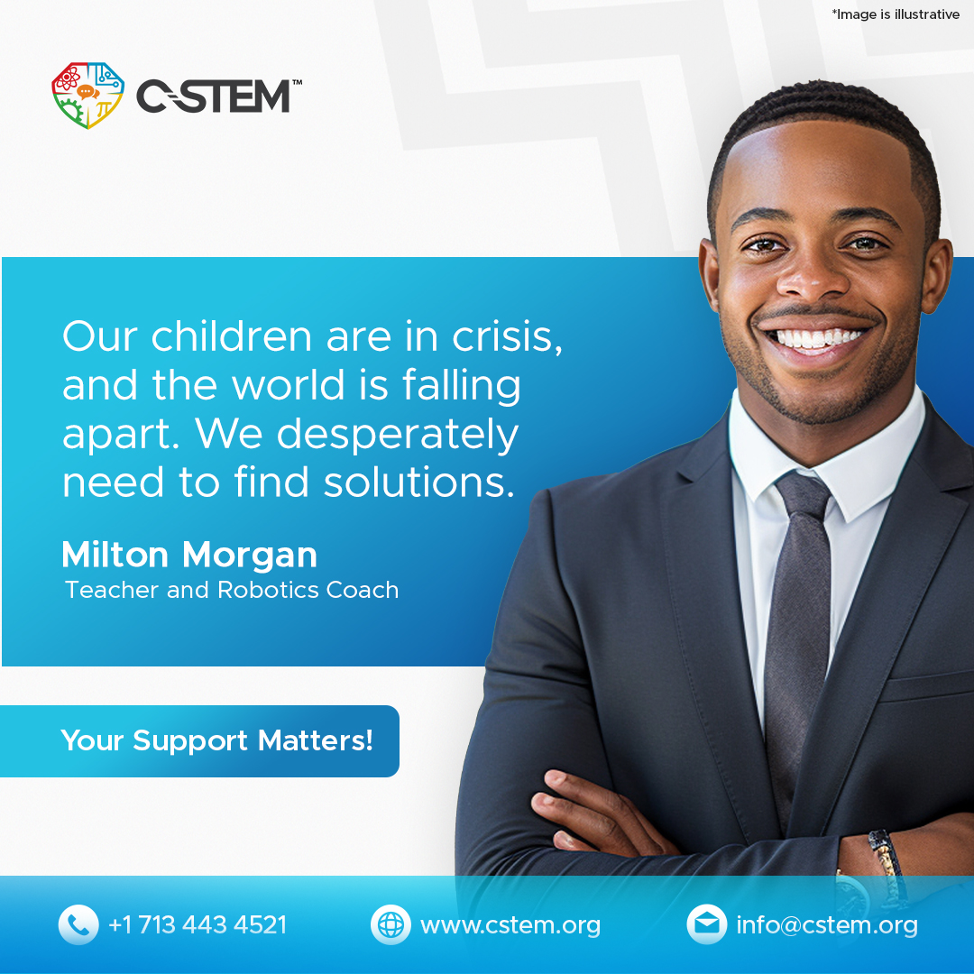 “Our children are in crisis. The world is falling apart.”
We can’t ignore the truth.
C-STEM is helping build real solutions through education &amp; mentorship.
Support matters.
#CSTEM #EducationMatters #YouthEmpowerment #BeTheChange