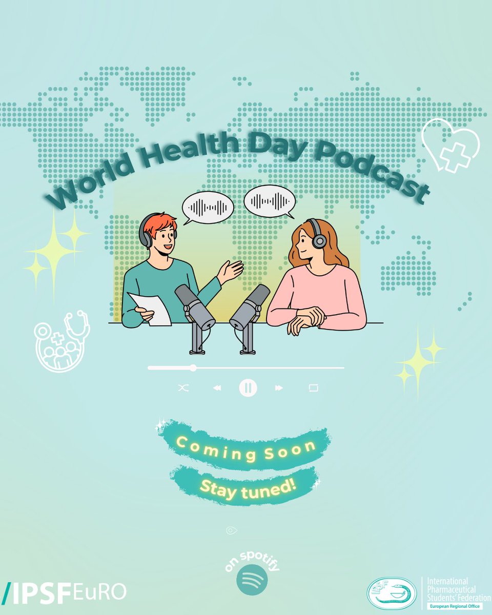 🎧🌍 Get ready to celebrate World Health Day with us in a brand new way!
The IPSF EuRO Podcast is coming soon — featuring engaging conversations, global perspectives, and all things health. 🩺✨

#WorldHealthDay #IPSFEuRO #PharmacyStudents #HealthForAll #SpotifyPodcast