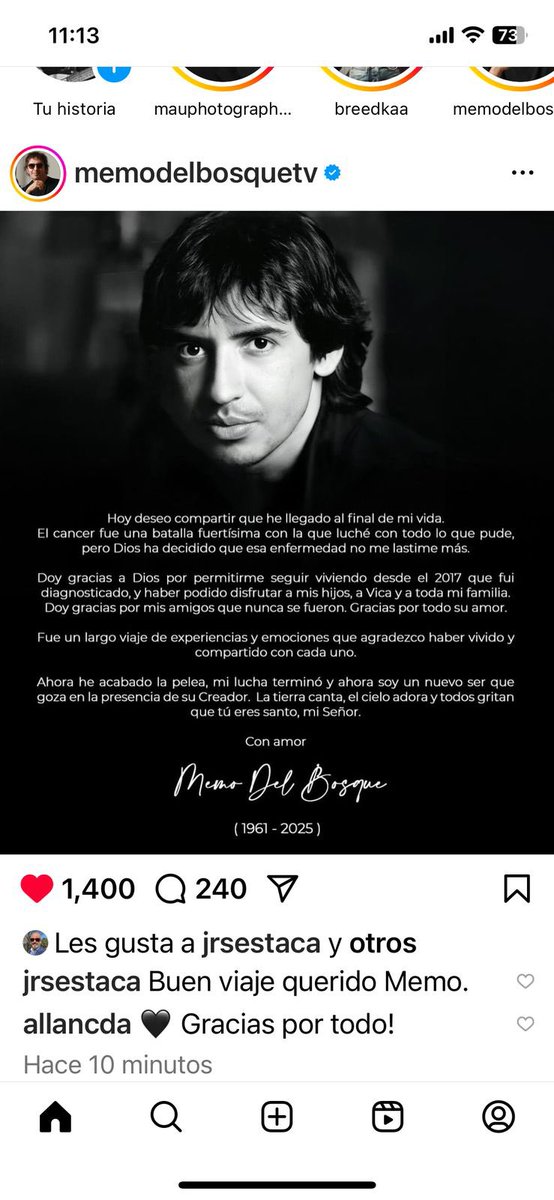 Sentimiento encontrados!
Nos ayudó muchísimo en los inicios de Cosa! 
Gracias a él aparecimos en el mapa de las grandes ligas del espectáculo! 
Después pasaron cosas raras que aún no entiendo!
Me quedo con los buenos tiempos y te deseo el mejor viaje al otro plano!