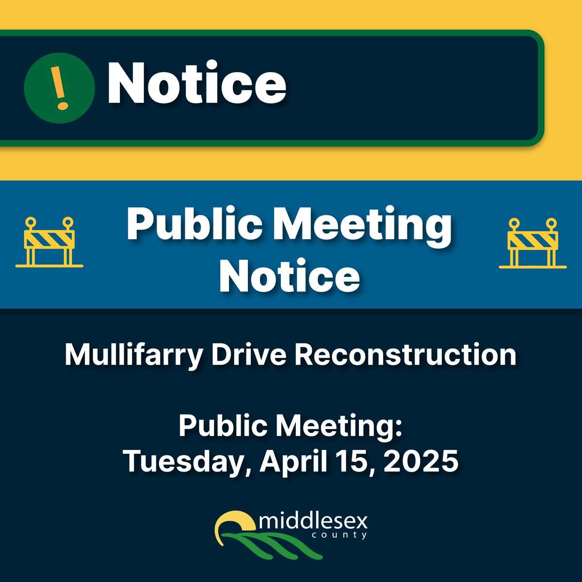 Middlesex County and the Township of Adelaide Metcalfe invites affected residents to an informal public meeting regarding the upcoming reconstruction of Mullifarry Drive between Seed Road and Kerwood Road.
Meeting Details:

For more Information, visit: bit.ly/4cGrJjr