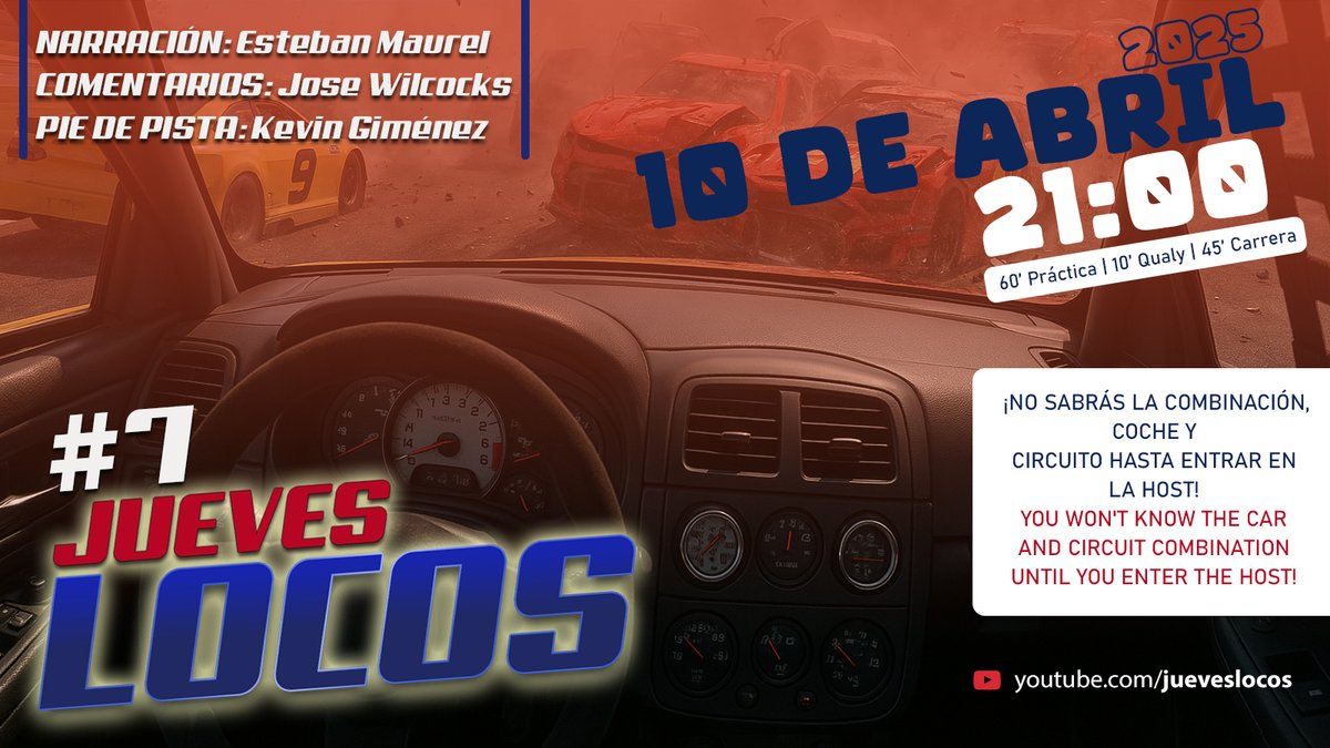 Nueva semana, y nuevo #juevesloco

Recordad, si participáis en todas las carreras del mes, os enviamos un regalito a casa. Estad atentos a nuestra narración en youtube.com/@JuevesLocos