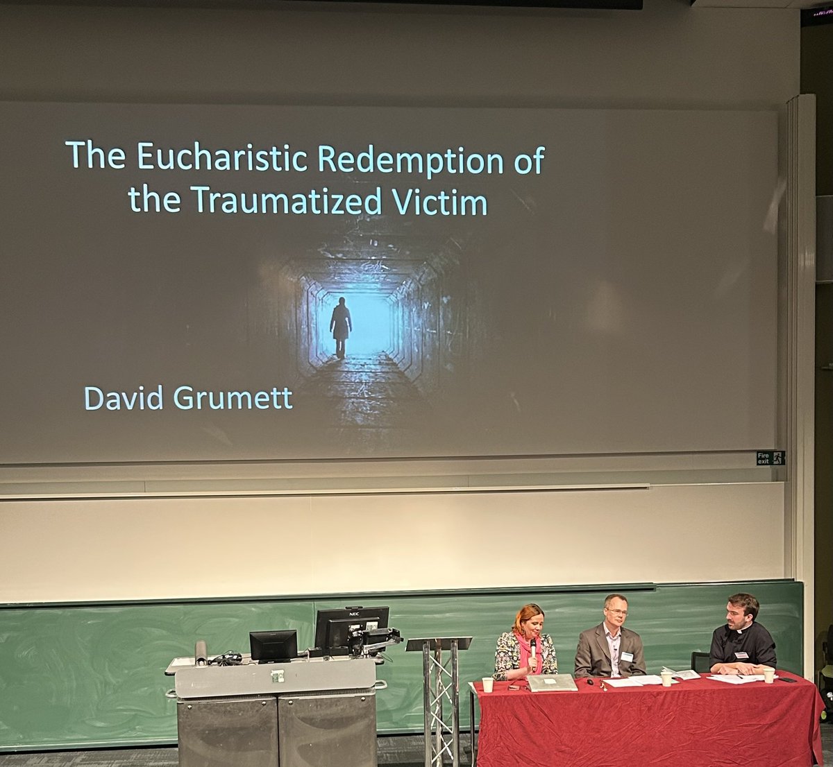 Our first plenary is Dr David Grumett on The Eucharistic Redemption of the Traumatized Victim with a response from Revd Will Rose-Moore #SST2025