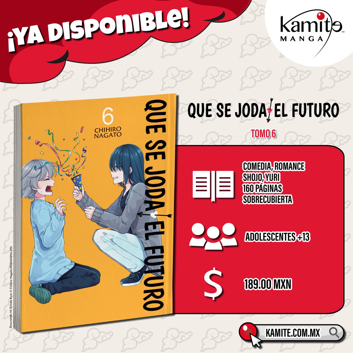 ¡Un regalo inesperado que podría cambiarlo todo!💖
¡El tomo 6 de #Quesejodaelfuturo ya llegó!✨
En el número pasado, Shinsuke sorprendió a Shun con un regalo de cumpleaños muy especial 🎁¡una tarde con Komaki!😳
¡No te pierdas este emocionante capítulo!👉 t.ly/f6PdQ
