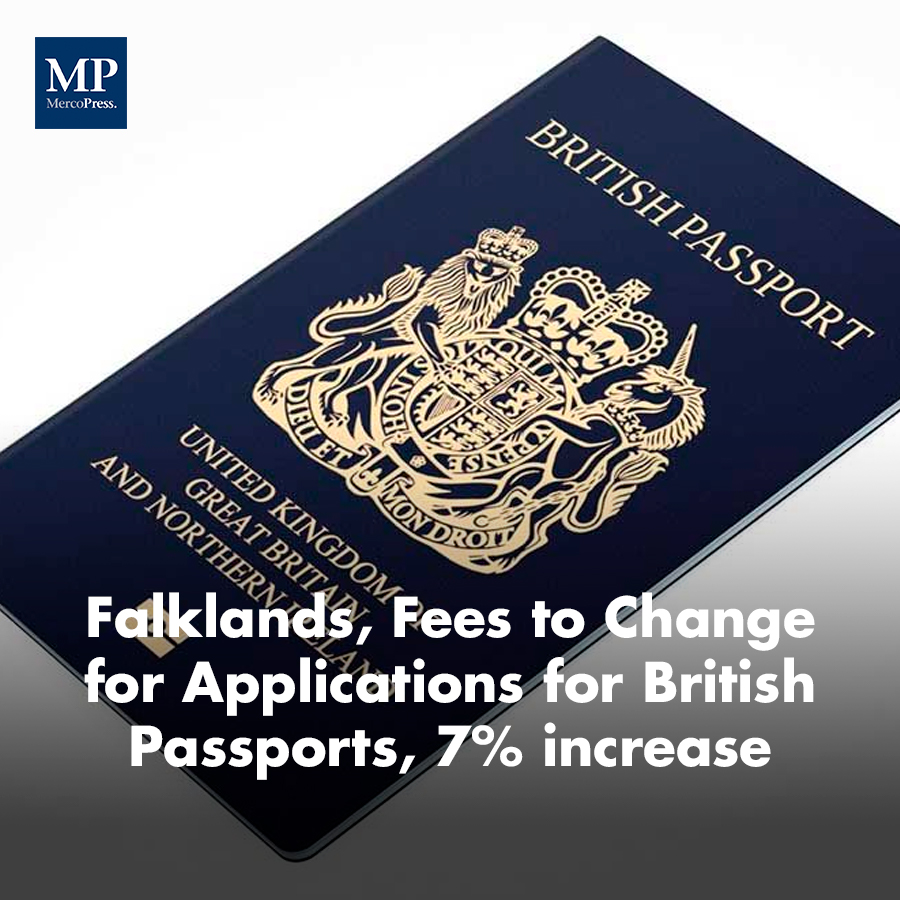 MercoPressNews's tweet image. The Customs and Immigration Service would like to inform the public that from Thursday 10 April 2025, His Majesty’s #PassportOffice will be increasing their fees by approximately 7%.