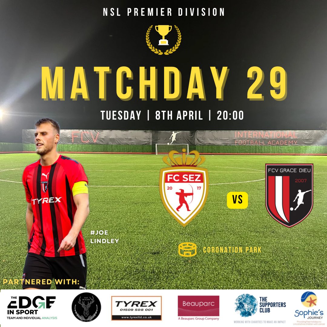 FCV Grace Dieu (C) ๐ (@fcvgracedieu) on Twitter photo ๐ด FIXTURE โซ๏ธ
Next up โญ๏ธ itโs a quick turnaround as we face FC Sez under the lights.
#TheAcademy
๐ <a href="/FCSez/">FC Sez โค๏ธ</a>
๐๏ธ 08/04/25
๐ <a href="/NottsSeniorLge/">Nottinghamshire Senior League</a>
โฐ 20:00
๐๏ธ Coronation Park, NG16 3HB ๐ด FIXTURE โซ๏ธ
Next up โญ๏ธ itโs a quick turnaround as we face FC Sez under the lights.
#TheAcademy
๐ <a href="/FCSez/">FC Sez โค๏ธ</a>
๐๏ธ 08/04/25
๐ <a href="/NottsSeniorLge/">Nottinghamshire Senior League</a>
โฐ 20:00
๐๏ธ Coronation Park, NG16 3HB