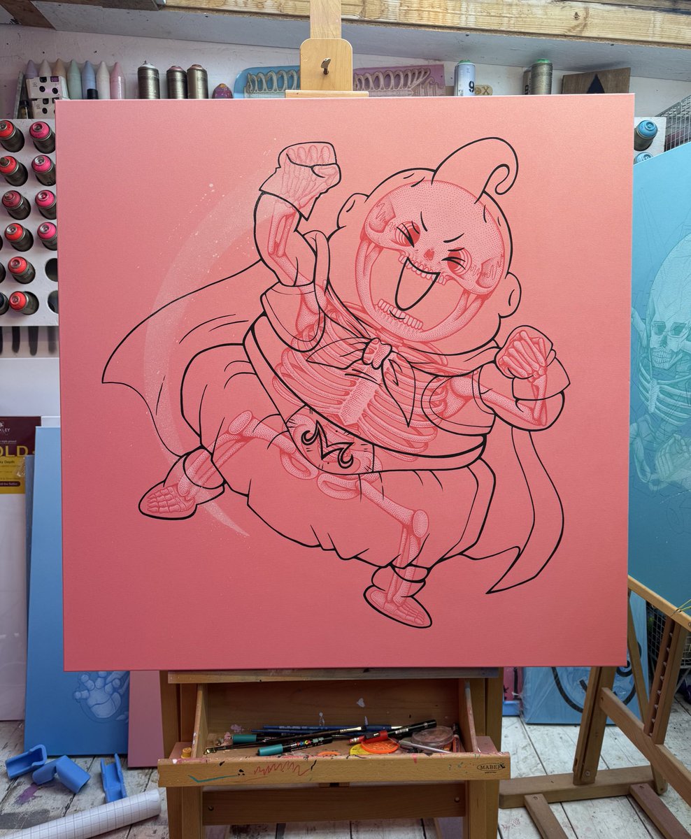 New one just wrapped, Majin Buu for a collector in Korea
-
100x100cm
Spray paint, acrylic &amp; markers
-
☠️💗