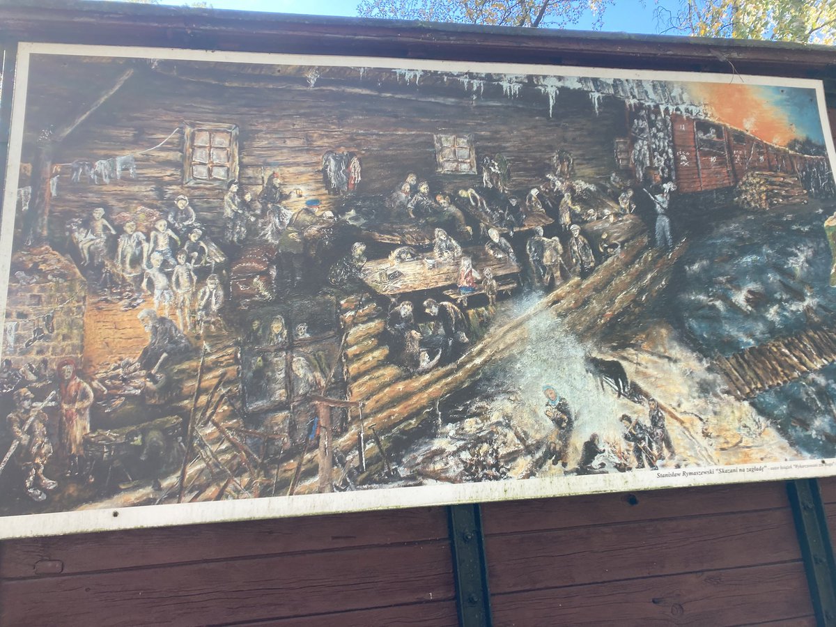 HeatMaestro's tweet photo. @ReidEdwardII There is a train in a park near Chmielno with this commemoration. There is also a replica of the type of drafty shed people were forced to try and live in. https://t.co/QgCWmxoAKI