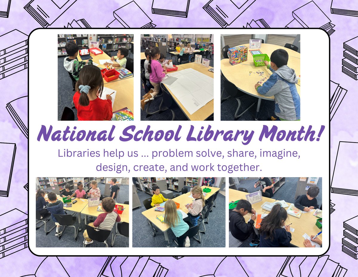 School libraries help us ... problem solve, share, imagine, design, create, and work together. #schoollibrarymonth <a href="/TXLA/">Texas Library Assn.</a> <a href="/TxASL/">TASL</a> <a href="/CISDlib/">Coppell ISD Libraries</a> <a href="/PTO_Wilson/">Wilson Elementary PTO (Coppell)</a> <a href="/gowilsonrangers/">Wilson Elementary</a>