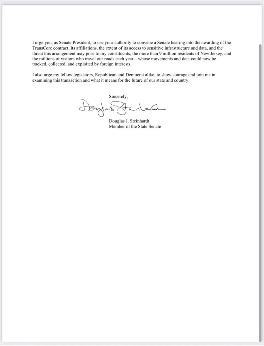The NJ Turnpike Authority handed a $1.73 BILLION contract—and access to sensitive EZ-Pass data—to a company with ties to Communist China.
A Newark-based firm offered to do it for $250M less.
Why was TransCore chosen?
Who’s protecting NJ drivers?
I want answers. #china #nj