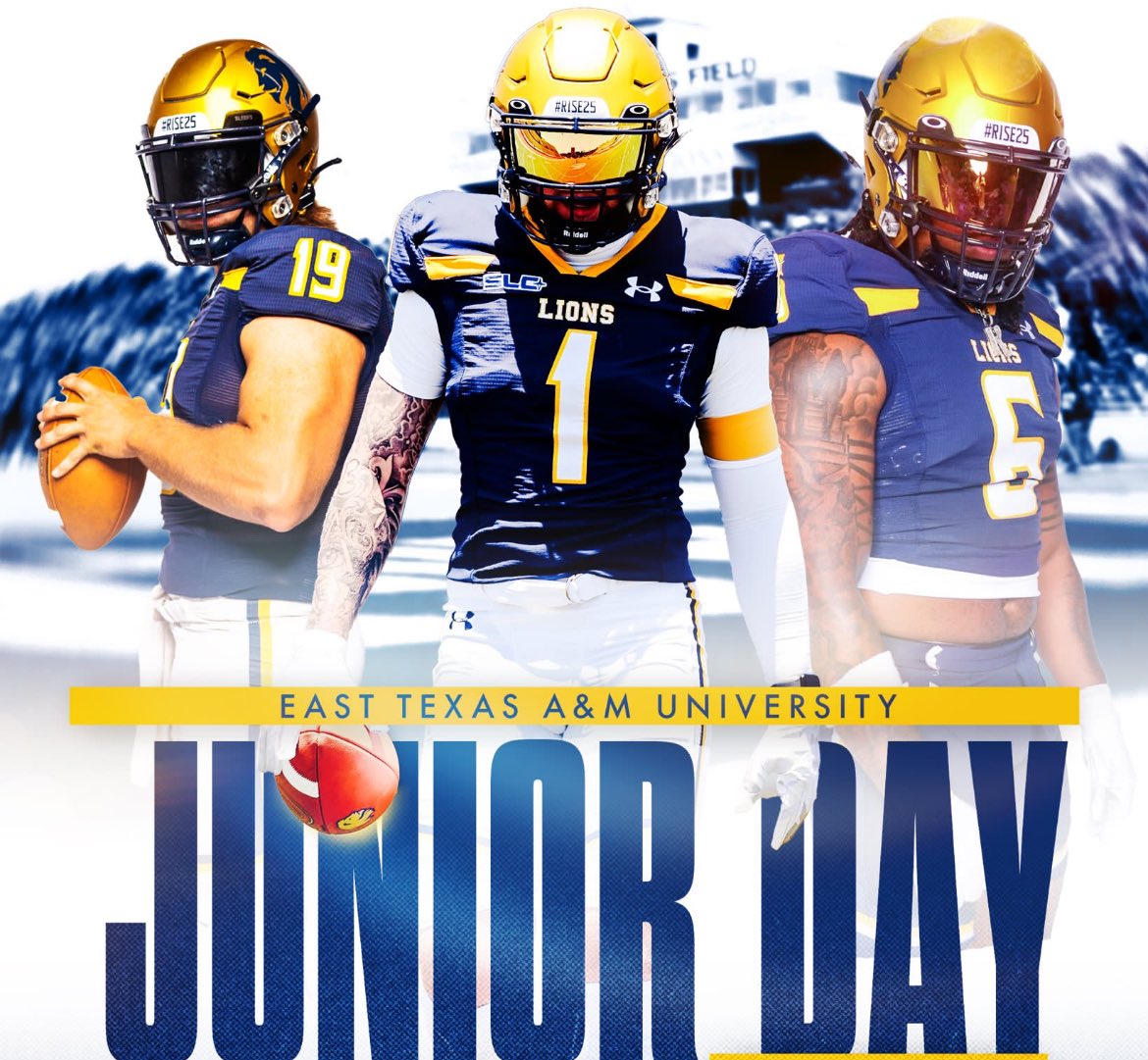 Richard Severyns 6’4/275 (@richardsev77) on Twitter photo I will be at East Texas a&m this saturday 4/12 for a Junior day visit, I’m very excited to meet the coaches and get on campus! #AGTG
<a href="/CoachBarnes91/">Darnell Barnes M.Ed</a> <a href="/Farris_Coach/">Desmund Farris</a> <a href="/AndyTownsend72/">Andy Townsend</a> <a href="/LionsCoachEwart/">Dave Ewart</a> <a href="/_coachsmith_/">Coach Mike Smith, M.S.</a> <a href="/cdole13/">Clint Dolezel</a> I will be at East Texas a&m this saturday 4/12 for a Junior day visit, I’m very excited to meet the coaches and get on campus! #AGTG
<a href="/CoachBarnes91/">Darnell Barnes M.Ed</a> <a href="/Farris_Coach/">Desmund Farris</a> <a href="/AndyTownsend72/">Andy Townsend</a> <a href="/LionsCoachEwart/">Dave Ewart</a> <a href="/_coachsmith_/">Coach Mike Smith, M.S.</a> <a href="/cdole13/">Clint Dolezel</a>