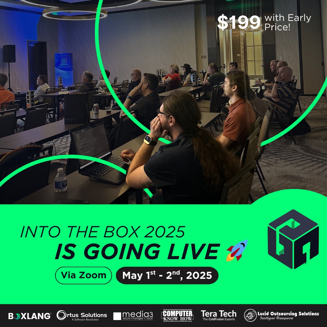 ortussolutions's tweet image. Great news! If you can’t make it in person, you can still join Into the Box 2025 live online from anywhere 🌎
Registrer: ITB_Virtual_2025.eventbrite.com
We’ll stream the entire conference via Zoom on May 1–2, and the early bird online ticket is just $199 until April 16th. ⭐️
What…
