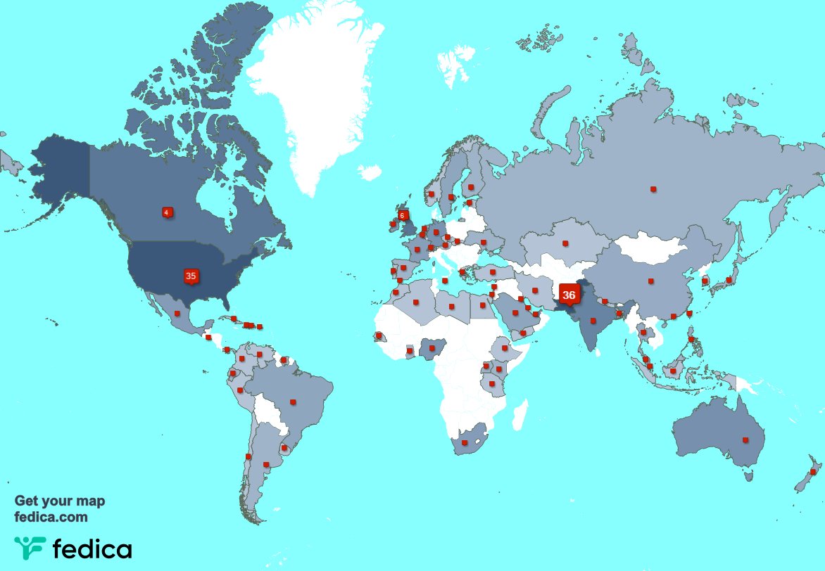 I have 4 new followers from Nigeria 🇳🇬, and more last week. See fedica.com/!i2cinc
