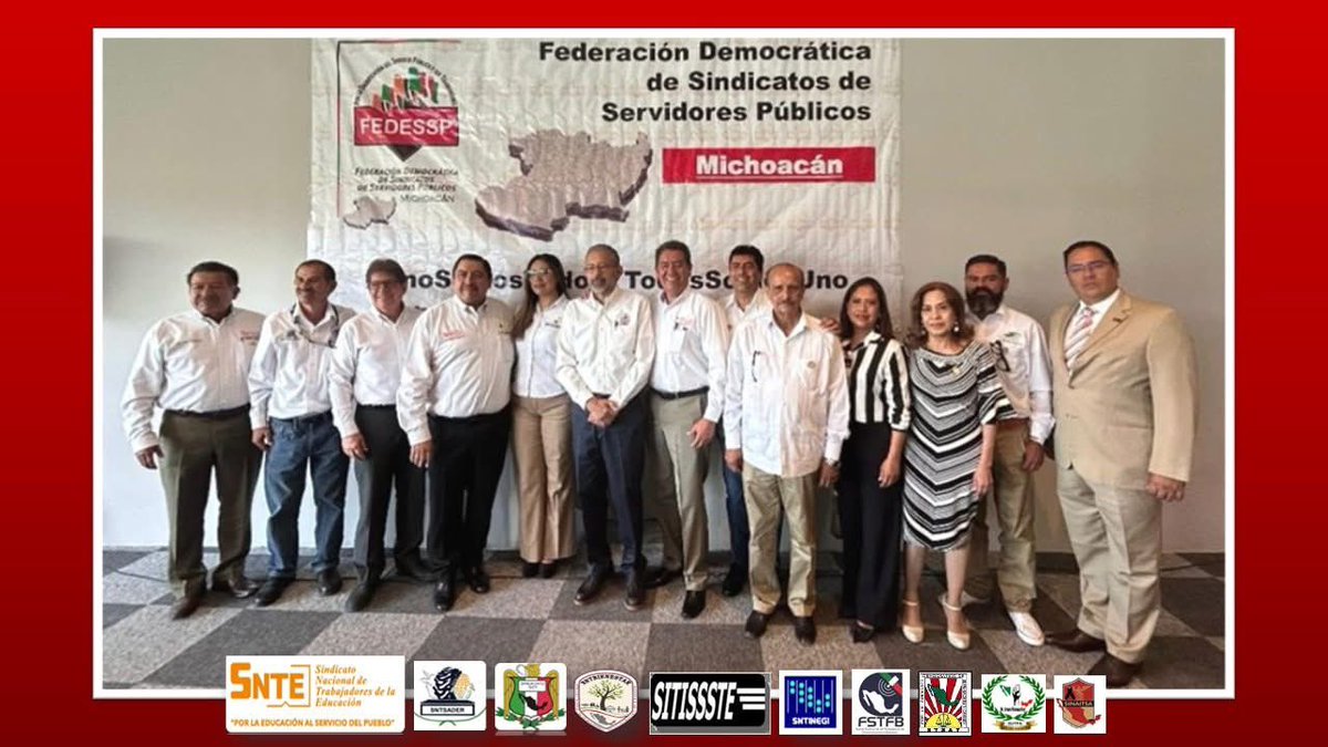 <a href="/agusaviles1/">Agustín Avilés</a>, Pdte. Colegiado Nacional,Tomó Protesta al Profr. Daniel Ambriz Mendoza, como Pdte. Colegiado #SNTE de #Fedessp en #Michoacán, presentes Srios. Grales. de Sindicatos integrantes.
<a href="/pedrojoseescar3/">pedro jose escarcega delgado</a> <a href="/censntsict/">SNTSICT</a> <a href="/marudavalos29/">Maru Dávalos</a> <a href="/mariogomezgg/">Mario  Gómez</a> <a href="/CarlosCruzCas11/">Carlos Cruz Castelán</a> <a href="/sntinegi/">SNTINEGI</a>