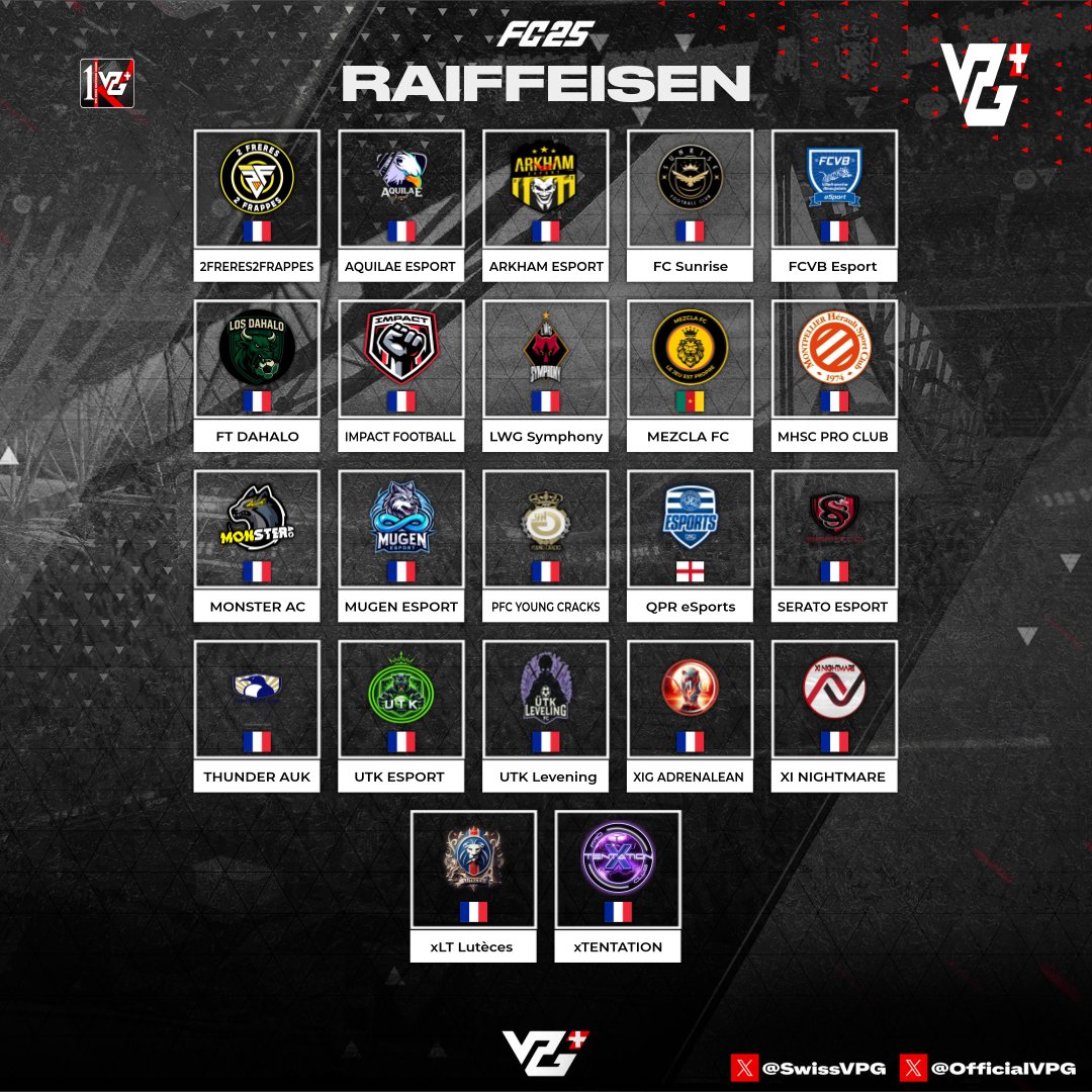 🚨 Présentation de la Ligue RAIFFEISEN
📅 Début officiel : Lundi 14 Avril 2025
⚽ Bonne saison à toutes les équipes engagées, que le meilleur gagne 🏆🔥
#VPG #eFootball #LiguePromotion #saison3