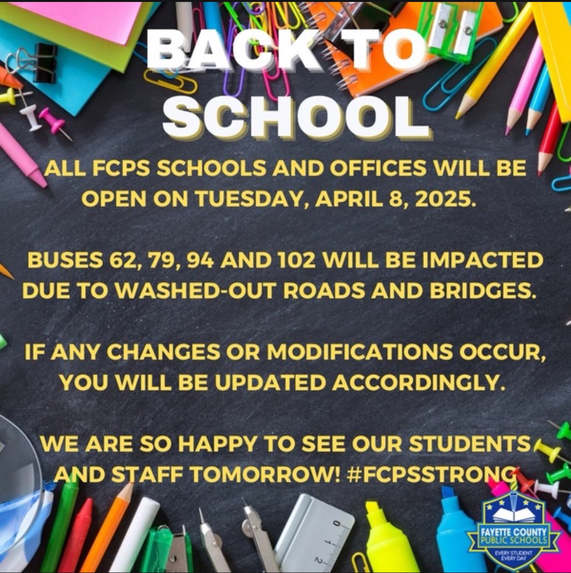 School is back in session tomorrow!