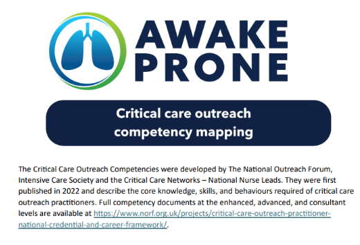 Keith Couper (@keithcouper) on Twitter photo Critical care outreach teams across the UK are supporting delivery of Awake Prone- thank you.
Doing your CCOT competencies? See our mapping to see how Awake Prone can help you.
Want a copy of the mapping or any information about Awake Prone- contact k.couper@warwick.ac.uk Critical care outreach teams across the UK are supporting delivery of Awake Prone- thank you.
Doing your CCOT competencies? See our mapping to see how Awake Prone can help you.
Want a copy of the mapping or any information about Awake Prone- contact k.couper@warwick.ac.uk