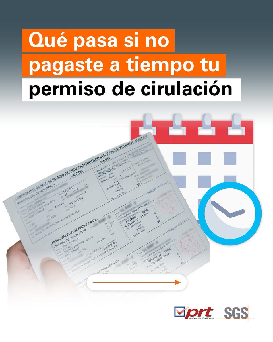prtsgs_chile's tweet image. ¿No pagaste a tiempo tu permiso de circulación? 😧 aquí te contamos lo que debes hacer 👇🏻

#PermisodeCirculación #SGSenChile