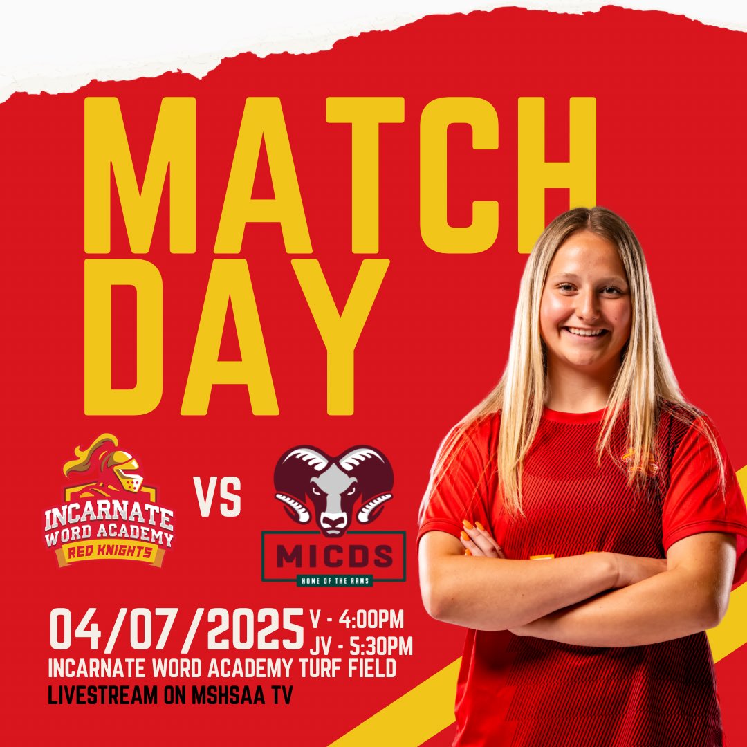 Home Opener!!! 

🆚 MICDS
📍 IWA Turf Field
⏰ 4:00pm (JV 5:30pm)
📺 mshsaa.tv/?B=2312604