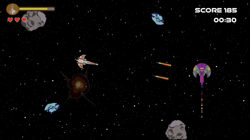Roverbird_Music's tweet photo. Screenshot from my new game, "Titus," an anime space shooter #gamedev #sologamedev #indiegame #indiedev https://t.co/IDB1Whgx2W
