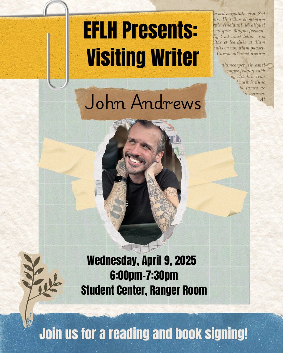 NWOSU_English's tweet photo. Join us for a reading and book signing! #nwosueflh https://t.co/Tpp63dApTc