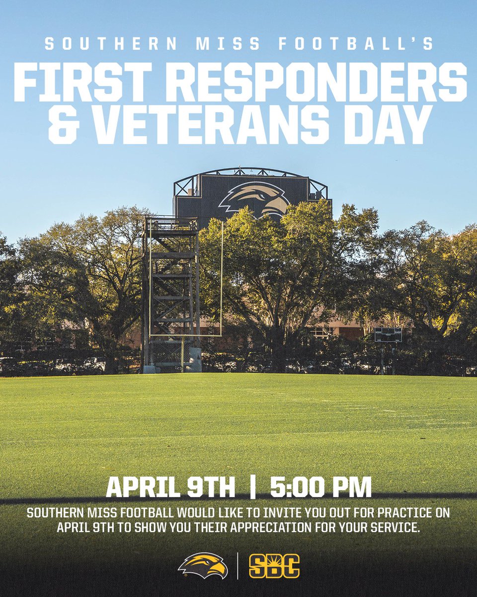We are opening the gates to all 𝘍𝘪𝘳𝘴𝘵 𝘙𝘦𝘴𝘱𝘰𝘯𝘥𝘦𝘳𝘴 𝘢𝘯𝘥 𝘝𝘦𝘵𝘦𝘳𝘢𝘯𝘴 this Wednesday at the Joe P. Park Practice Facility 🫡🇺🇸

⏰ Practice is slated for 5 p.m. 

#FlipTheScript | #SMTTT