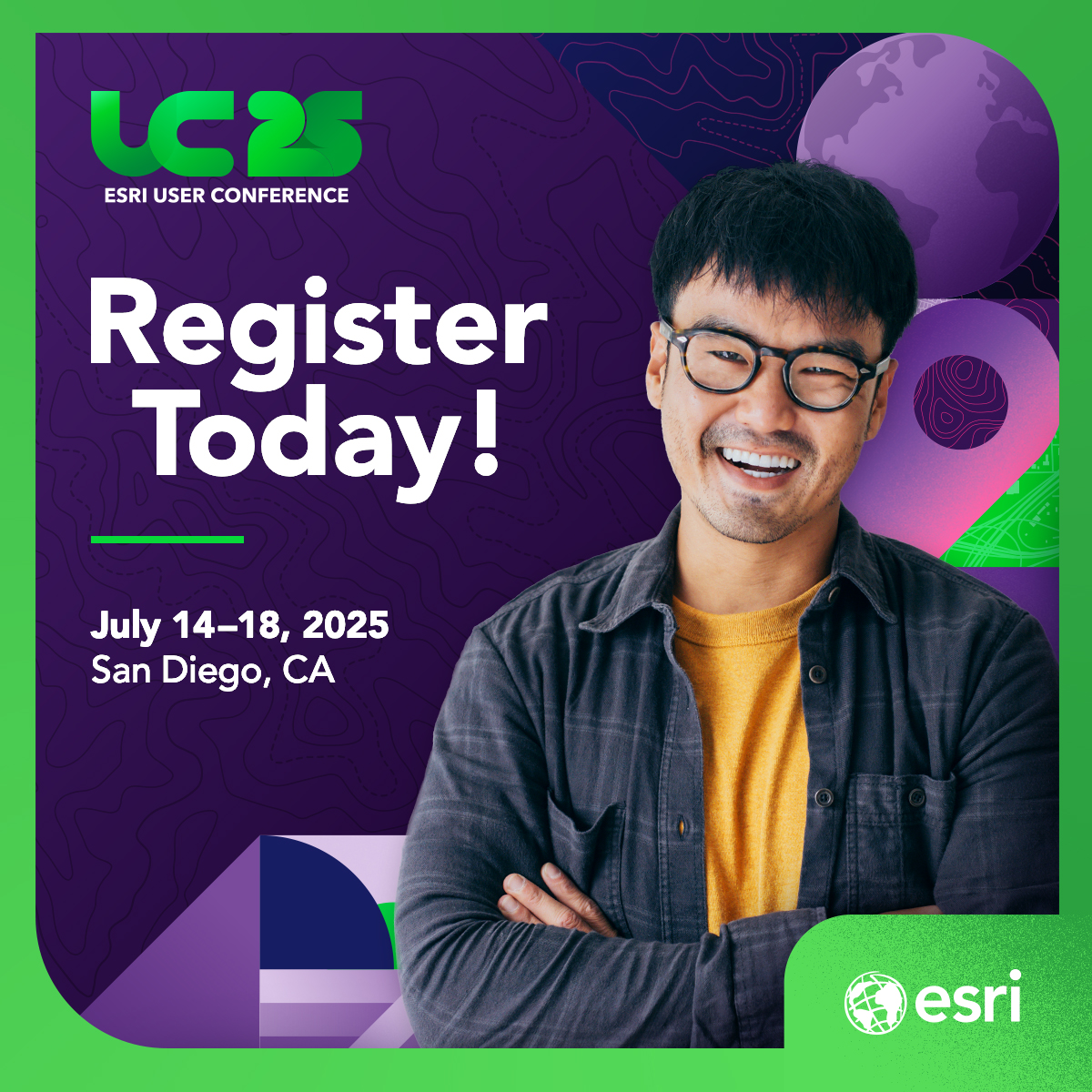 Geek out over all things geography! 🤓🗺️ Dive into skill-building sessions, uncover cutting-edge tech trends, and mingle with fellow map enthusiasts. 

🔹Register here: ow.ly/9kh750VtlvP

#EsriUC2025 #GIS
