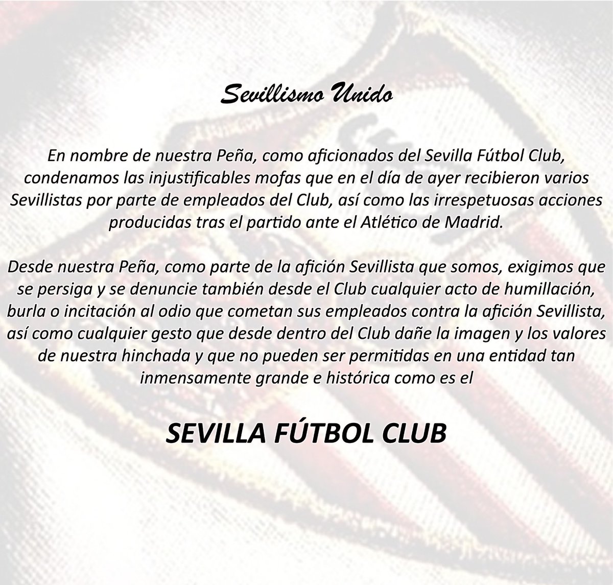 SEVILLISMO EN PIE DE GUERRA
#JuniorVeteYa #DirectivaTraidora #FueraOkupas #SicariosDeNervión #SevillaSomosNosotros #SevillismoUnido