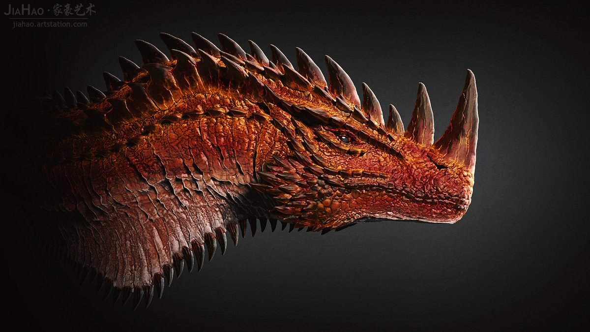 wip of a Horned Dragon concept and revision of an older dragon of mine, personal project &amp; IP.

#ZBrush #Creature #Dragon