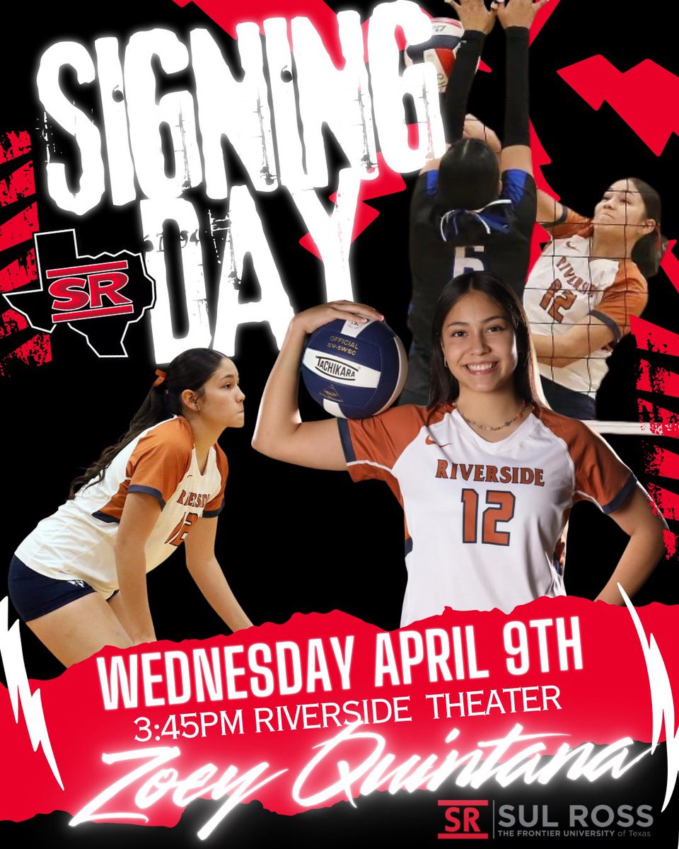 Come out and support me this Wednesday to celebrate my signing to continue my volleyball career at SRSU! I would love to celebrate this milestone with everyone who has shown love and support throughout this journey. 🤍
