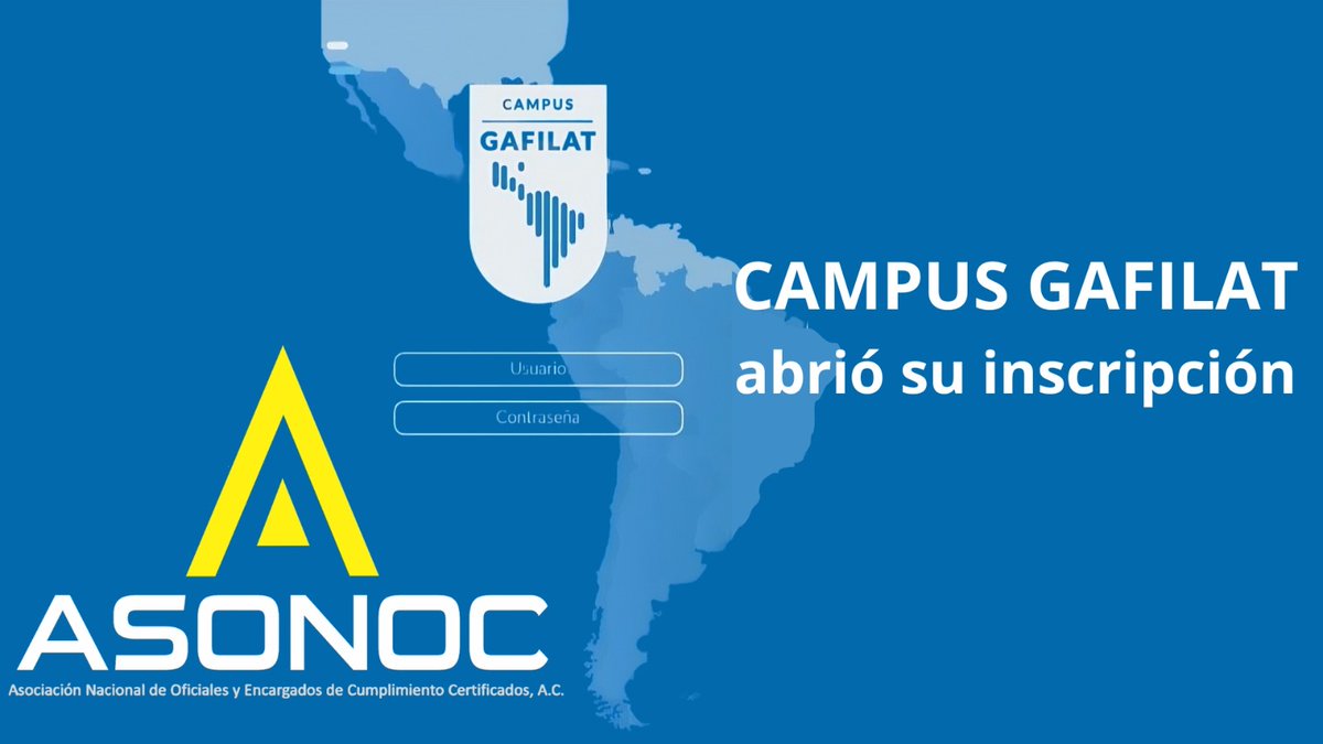 ASONOC1's tweet photo. AVISO!! CAMPUS GAFILAT nos ha abierto una nueva convocatoria para los cursos.

Del 07 hasta el 16  de Abril 2025, podrán realizar su inscripción en el siguiente formulario:
https://t.co/pmzGgNStJU

No tiene costo!! El acceso al contenido será del 1 de mayo al 30 de sept. 2025 https://t.co/OiS0klY4o2