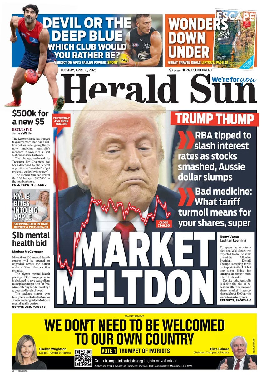 π΅ππππ πΏππππ πππππ’ π° (@ukpapers) on Twitter photo π¦πΊ Market Meltdon
β«RBA tipped to slash interest rates as stocks smashed, Aussie dollar slumps
β«<a href="/RemyVarga/">Remy Varga</a> <a href="/LeemingLachie/">Lachlan Leeming</a>
#frontpagestoday #Australia <a href="/theheraldsun/">Herald Sun</a> π¦πΊ Market Meltdon
β«RBA tipped to slash interest rates as stocks smashed, Aussie dollar slumps
β«<a href="/RemyVarga/">Remy Varga</a> <a href="/LeemingLachie/">Lachlan Leeming</a>
#frontpagestoday #Australia <a href="/theheraldsun/">Herald Sun</a>