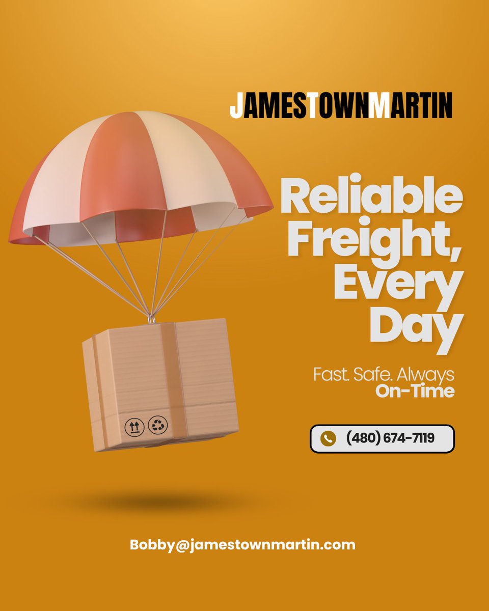 Reliable freight, delivered on time—every time. Fast. Safe. Always on point. 🚛 

Trust JamesTown Martin to move your business forward📦

#ReliableFreight #FreightSolutions #OnTimeEveryTime #LogisticsPros